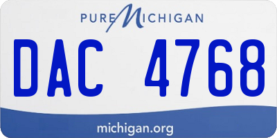 MI license plate DAC4768