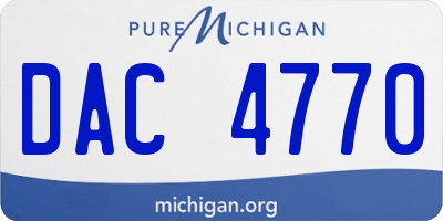 MI license plate DAC4770