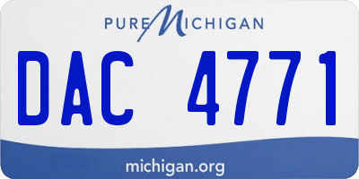 MI license plate DAC4771