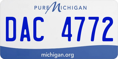 MI license plate DAC4772