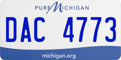 MI license plate DAC4773