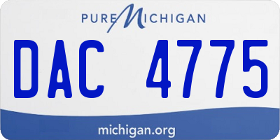 MI license plate DAC4775