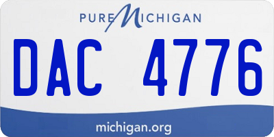 MI license plate DAC4776