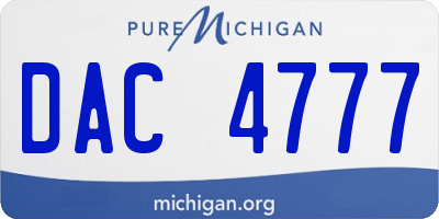 MI license plate DAC4777