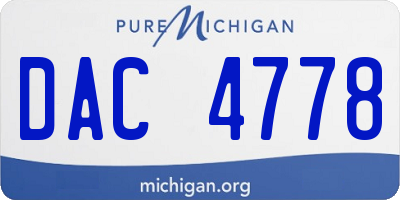 MI license plate DAC4778