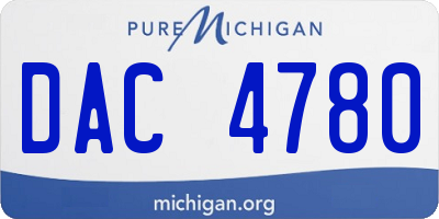 MI license plate DAC4780