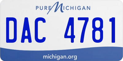 MI license plate DAC4781