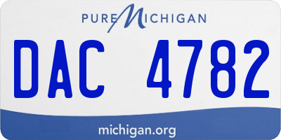 MI license plate DAC4782