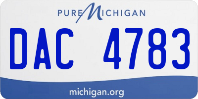 MI license plate DAC4783