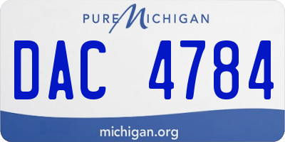 MI license plate DAC4784