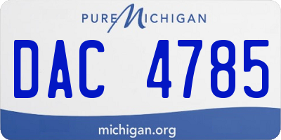 MI license plate DAC4785