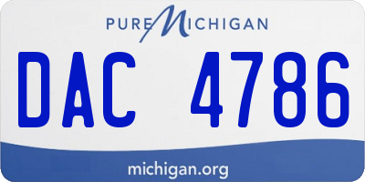 MI license plate DAC4786