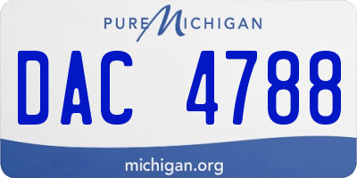 MI license plate DAC4788