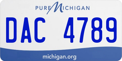 MI license plate DAC4789