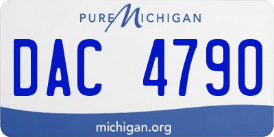 MI license plate DAC4790