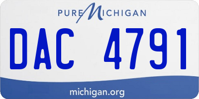 MI license plate DAC4791