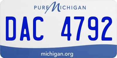 MI license plate DAC4792