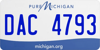 MI license plate DAC4793