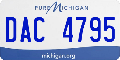 MI license plate DAC4795