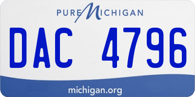 MI license plate DAC4796