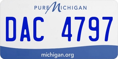 MI license plate DAC4797