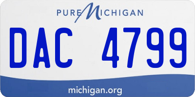 MI license plate DAC4799