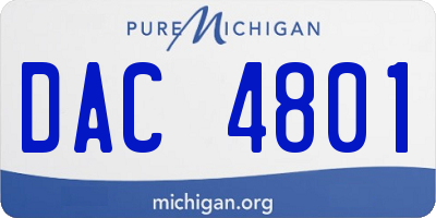 MI license plate DAC4801