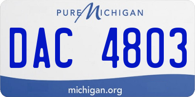 MI license plate DAC4803