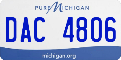 MI license plate DAC4806