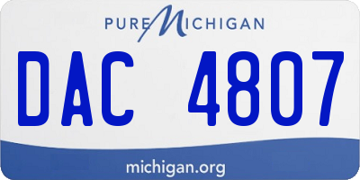 MI license plate DAC4807