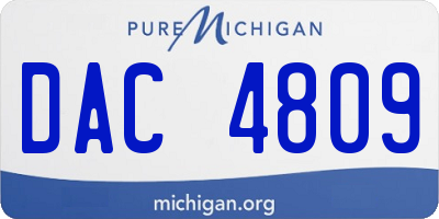 MI license plate DAC4809