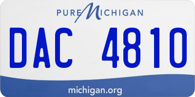 MI license plate DAC4810