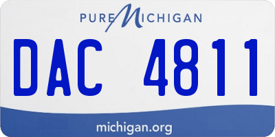 MI license plate DAC4811