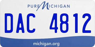 MI license plate DAC4812