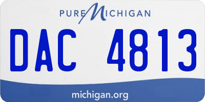 MI license plate DAC4813