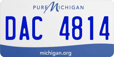 MI license plate DAC4814