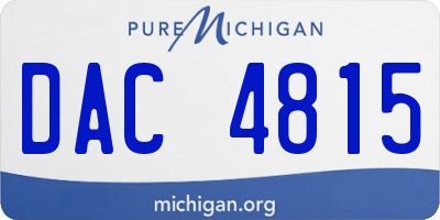 MI license plate DAC4815