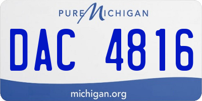 MI license plate DAC4816