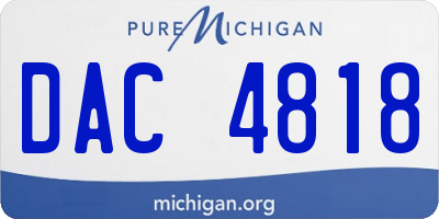 MI license plate DAC4818