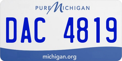 MI license plate DAC4819