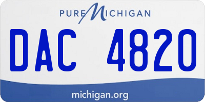 MI license plate DAC4820