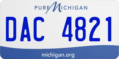 MI license plate DAC4821