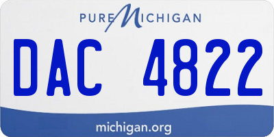 MI license plate DAC4822