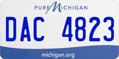 MI license plate DAC4823