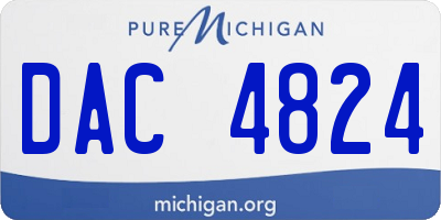 MI license plate DAC4824