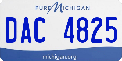 MI license plate DAC4825