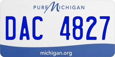 MI license plate DAC4827