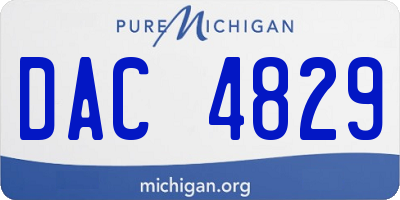 MI license plate DAC4829