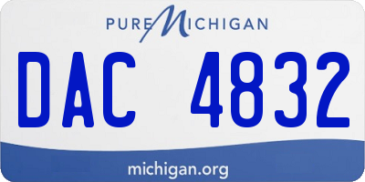 MI license plate DAC4832