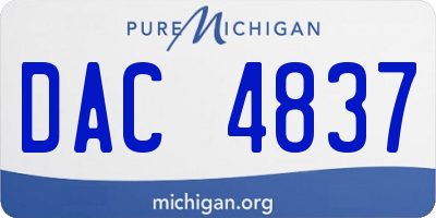 MI license plate DAC4837